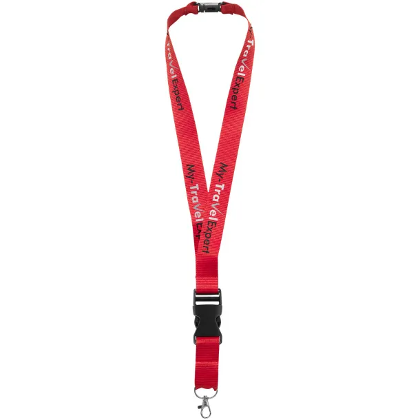 Yogi lanyard detachable buckle break-away closure Red