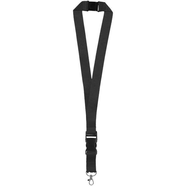 Yogi lanyard detachable buckle break-away closure Solid black