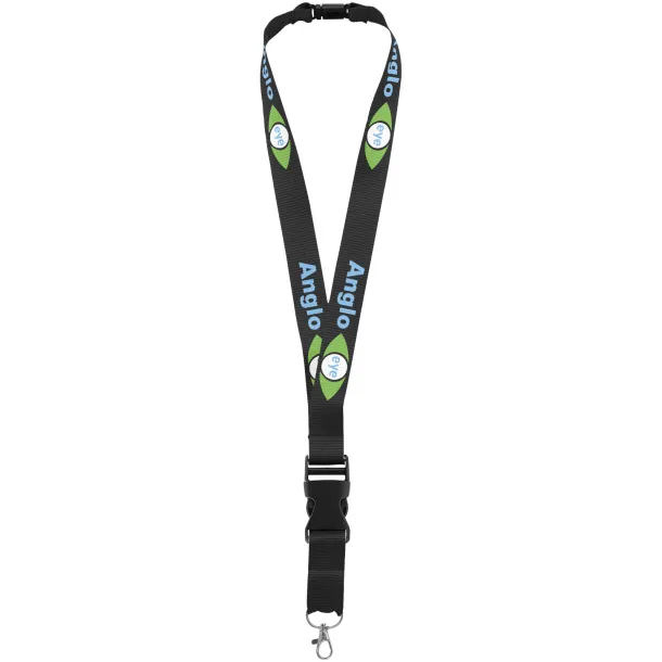 Yogi lanyard detachable buckle break-away closure Solid black