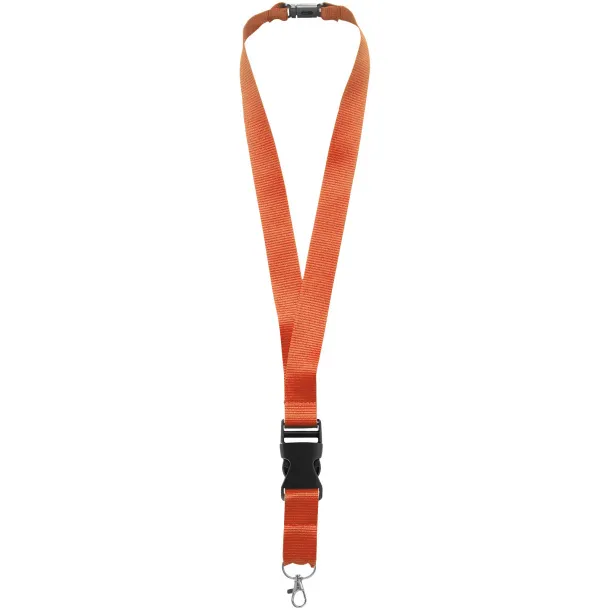 Yogi lanyard detachable buckle break-away closure Orange