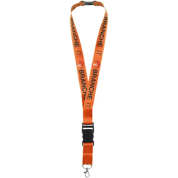 Yogi lanyard detachable buckle break-away closure Orange