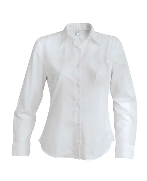  LADIES' LONG-SLEEVED NON-IRON SHIRT - Kariban White