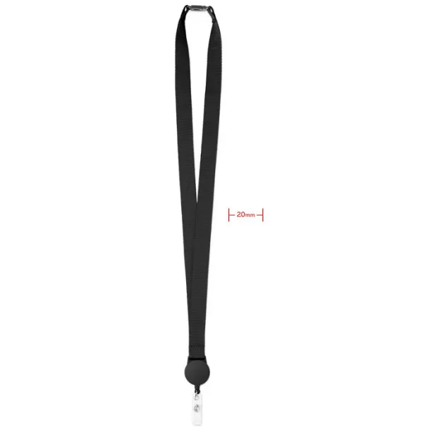 ZIP LANYARD Lanyard retractable clip Black