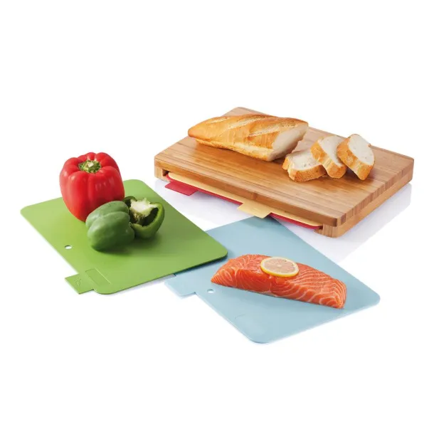  Cutting board with 4pcs hygienic boards - XD Collection Brown 