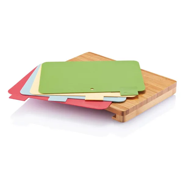  Cutting board with 4pcs hygienic boards - XD Collection Brown 