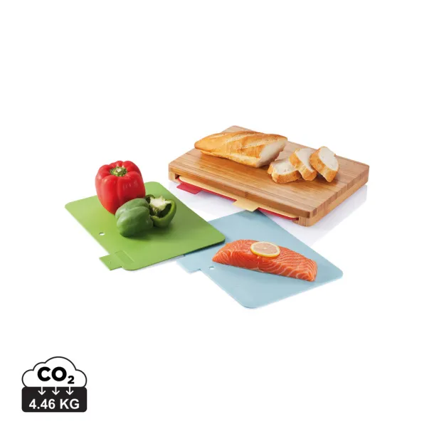  Cutting board with 4pcs hygienic boards - XD Collection Brown 