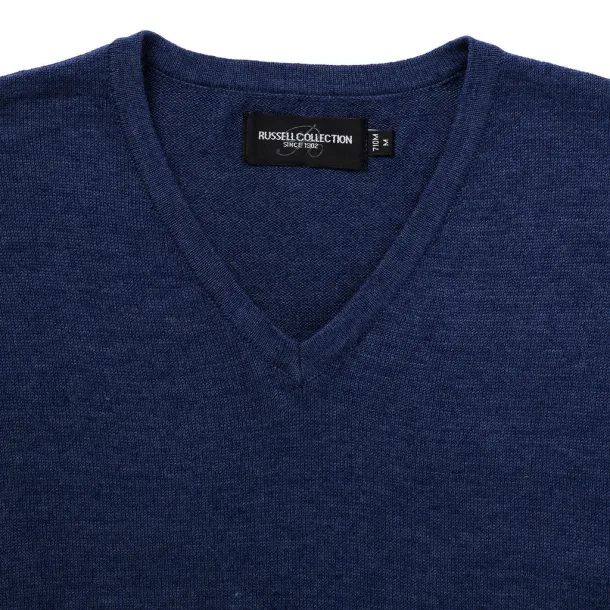  Muški pleteni pulover s V-izrezom, 275 g/m² - Russell Collection