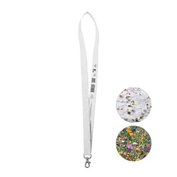 LANSEE Seed paper lanyard w/hook White