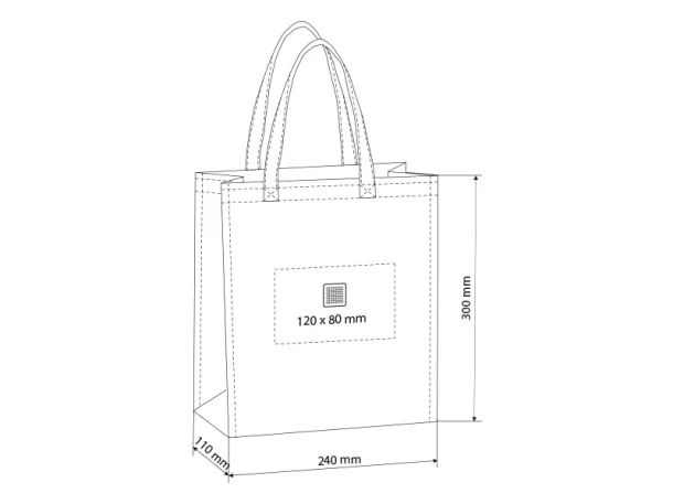 PLAZA MINI Laminated shopping bag - BRUNO Crna