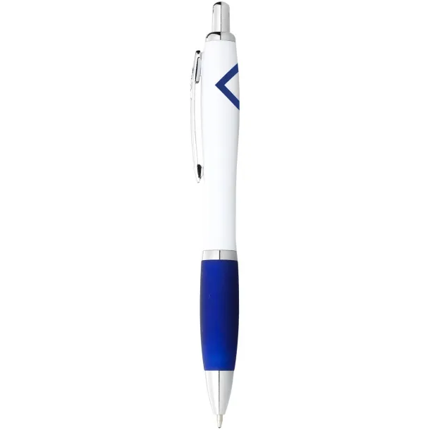 Nash ballpoint pen white barrel and coloured grip - Unbranded White Royal blue