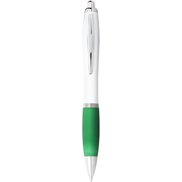 Nash ballpoint pen white barrel and coloured grip - Unbranded White Green