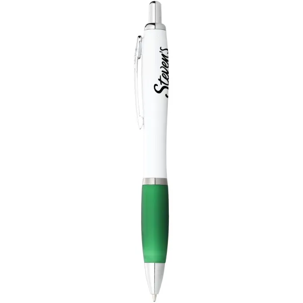 Nash ballpoint pen white barrel and coloured grip - Unbranded White Green