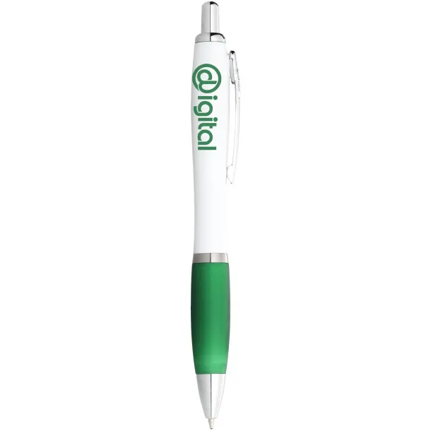 Nash ballpoint pen white barrel and coloured grip - Unbranded White Green