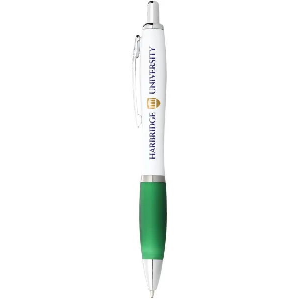 Nash ballpoint pen white barrel and coloured grip White Green