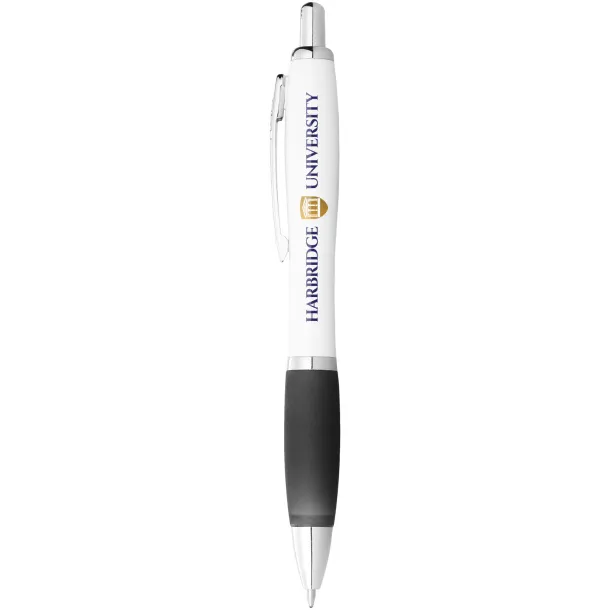 Nash ballpoint pen white barrel and coloured grip White Crna