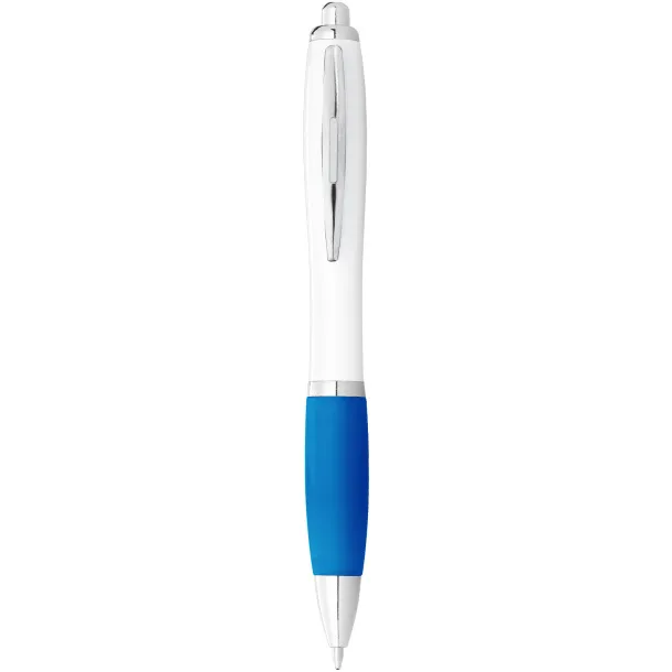 Nash ballpoint pen white barrel and coloured grip White Aqua