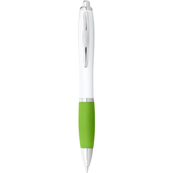 Nash ballpoint pen white barrel and coloured grip - Unbranded White Lime