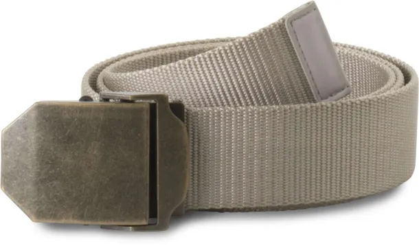  NYLON CANVAS BELT - K-UP Beige Old Brass