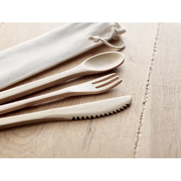 SETBOO Bamboo cutlery set Beige