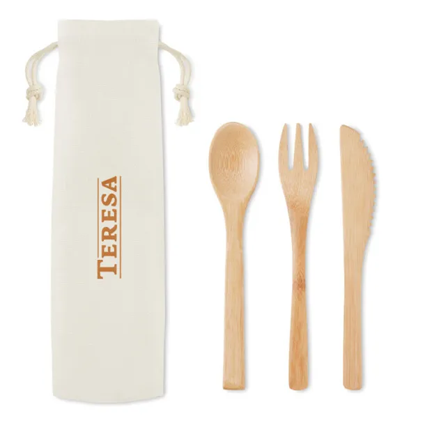 SETBOO Bamboo cutlery set Beige