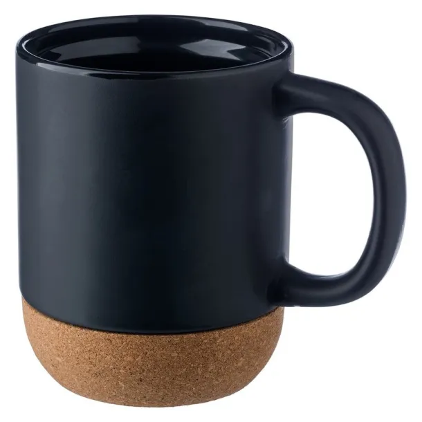  Ceramic mug 420 ml with cork detail black