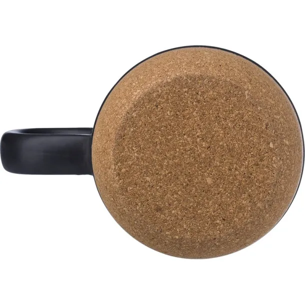  Ceramic mug 420 ml with cork detail Crna