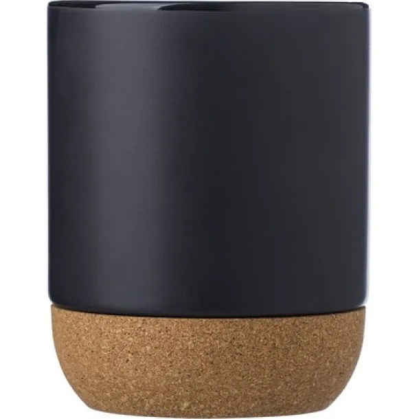  Ceramic mug 420 ml with cork detail Crna