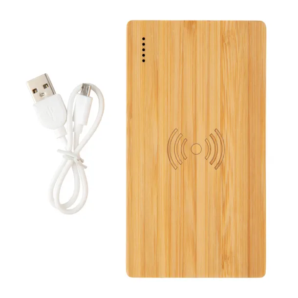  Bamboo 4.000 mAh wireless 5W Powerbank - XD Collection Brown 