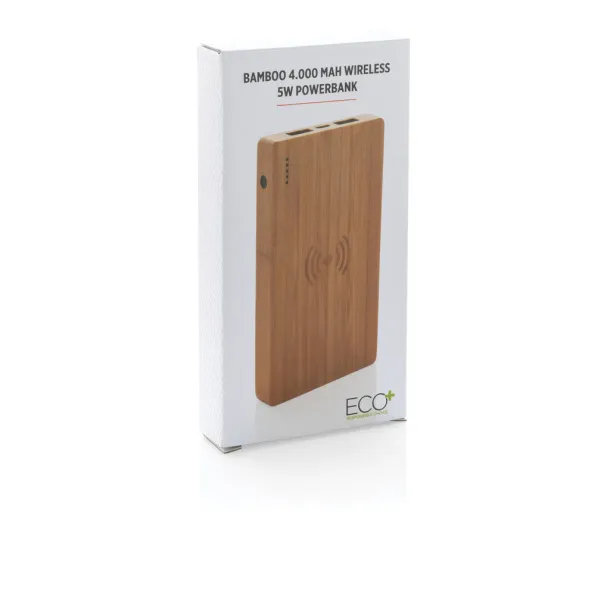  Bamboo 4.000 mAh wireless 5W Powerbank - XD Collection Brown 