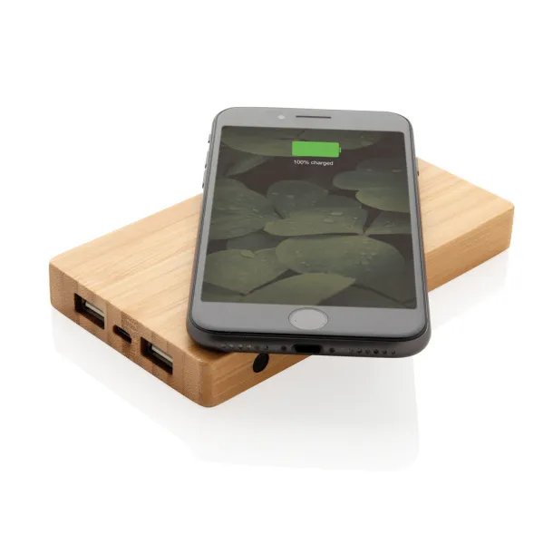  Bamboo 4.000 mAh wireless 5W Powerbank - XD Collection Brown 