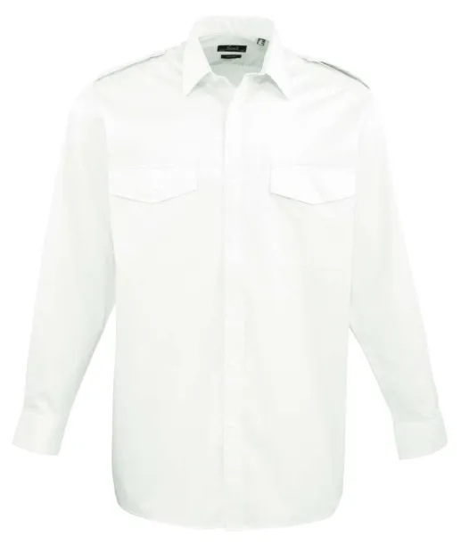  MEN’S LONG SLEEVE PILOT SHIRT - Premier White