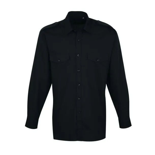  MEN’S LONG SLEEVE PILOT SHIRT - Premier Black