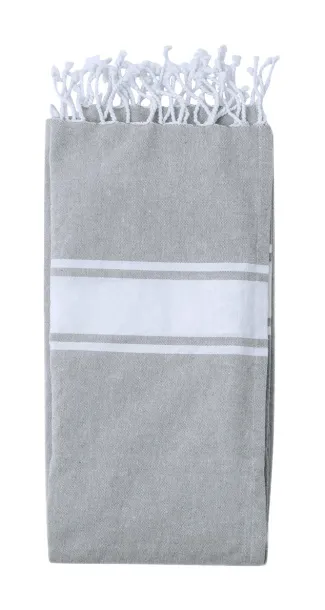 Carey beach towel and drawstring bag Grey