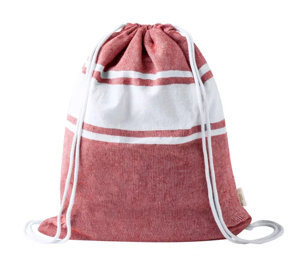 Praia beach towel and drawstring bag Red