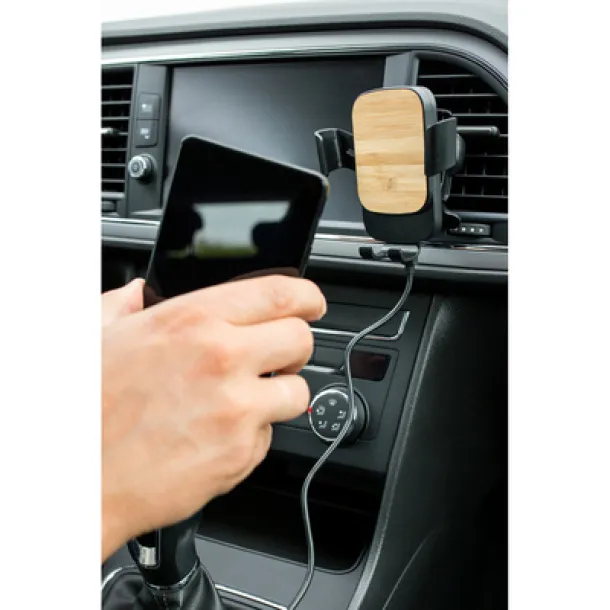 Amberle Gravity mobile phone holder for car, wireless charger 15W Crna