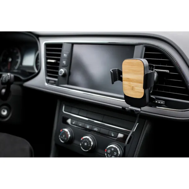 Amberle Gravity mobile phone holder for car, wireless charger 15W Crna