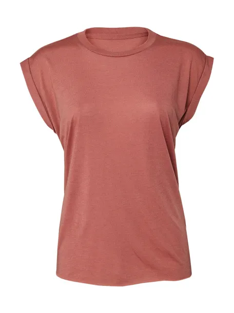  Women's Flowy Muscle Tee Rolled Cuff - Bella+Canvas Mauve