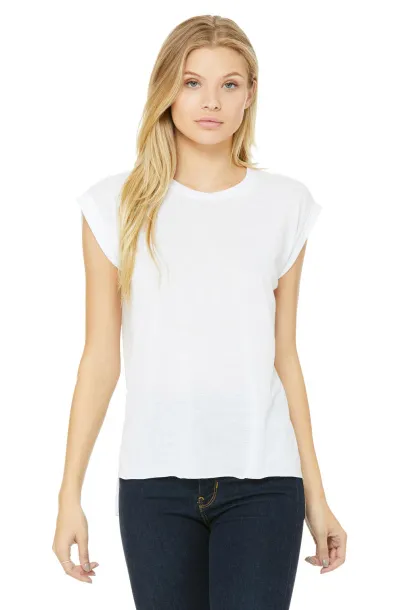  Women's Flowy Muscle Tee Rolled Cuff - Bella+Canvas