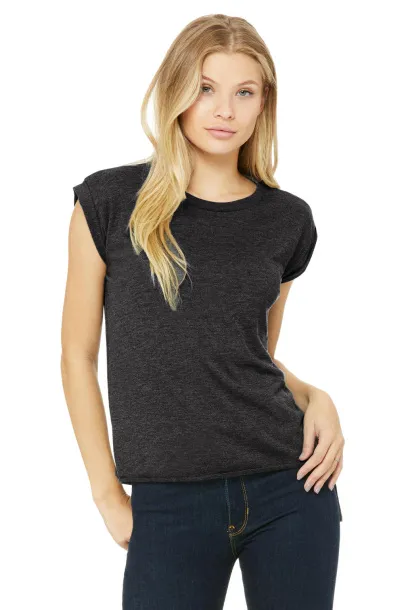  Women's Flowy Muscle Tee Rolled Cuff - Bella+Canvas