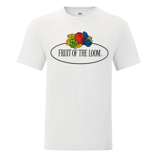  Vintage T Large Logo Print - Fruit of the Loom Vintage Collection Bijela