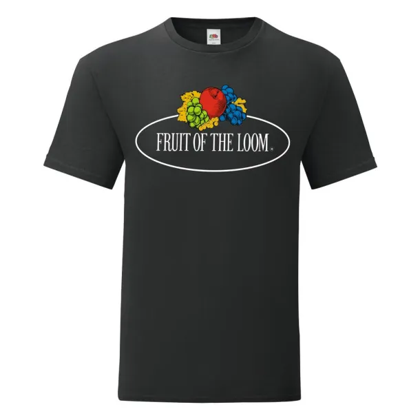  Vintage kratka majica s velikim logom, 150 g/m² - Fruit of the Loom Vintage Collection Crna