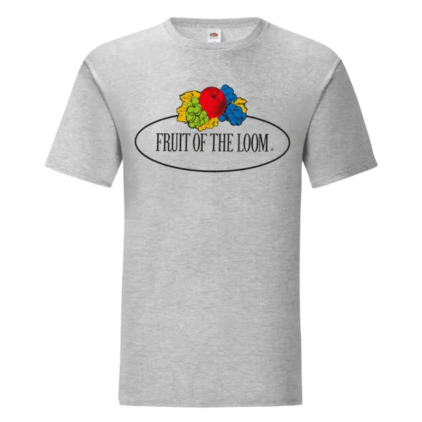  Vintage T Large Logo Print - Fruit of the Loom Vintage Collection Heather Grey