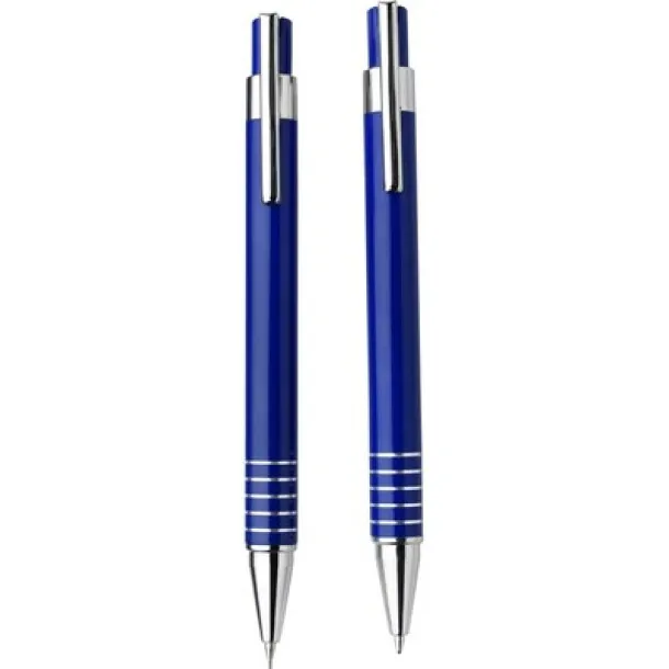  Writing set, ball pen and mechanical pencil blue