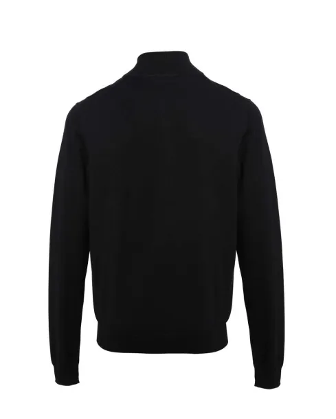  MEN'S QUARTER-ZIP KNITTED SWEATER - Premier Black