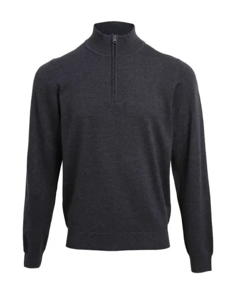  MEN'S QUARTER-ZIP KNITTED SWEATER - Premier Titanium