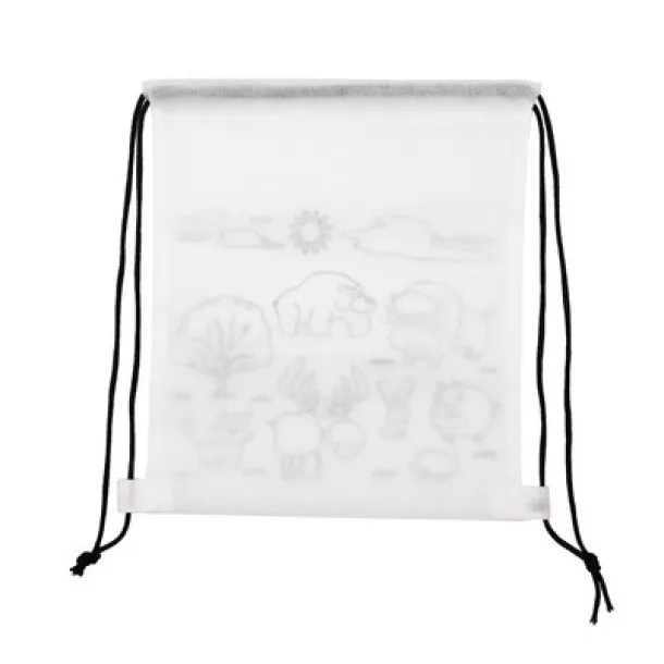 Brody Drawstring bag for colouring, crayons Bijela