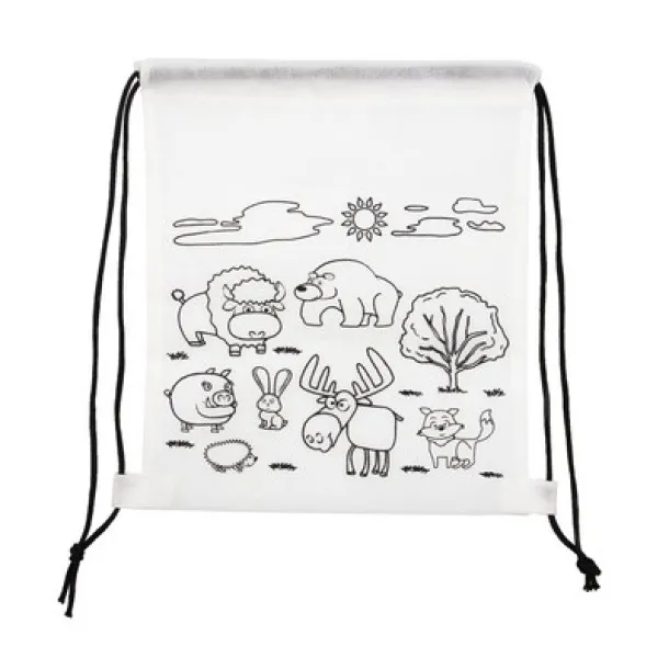 Brody Drawstring bag for colouring, crayons Bijela