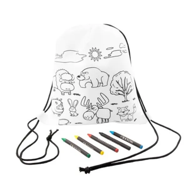 Brody Drawstring bag for colouring, crayons white