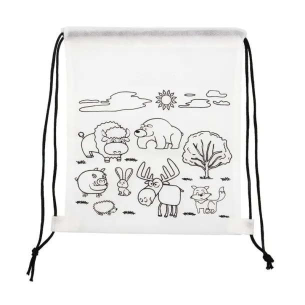 Brody Drawstring bag for colouring, crayons white