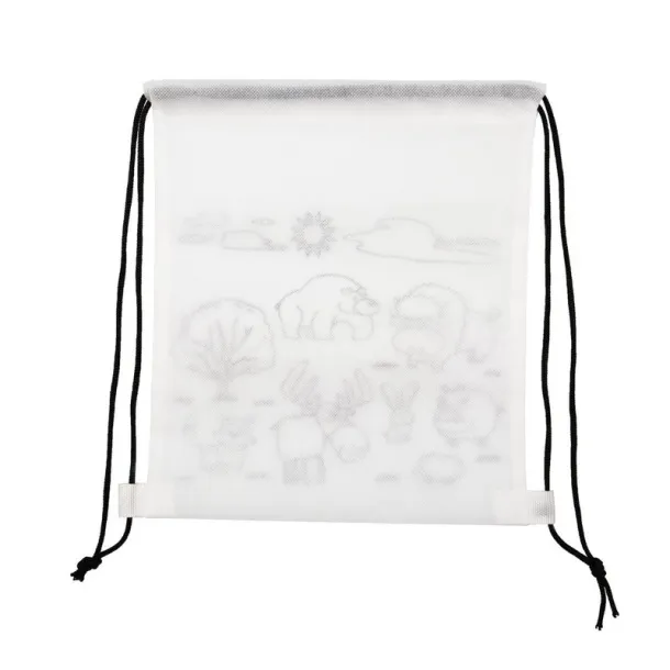 Brody Drawstring bag for colouring, crayons Bijela
